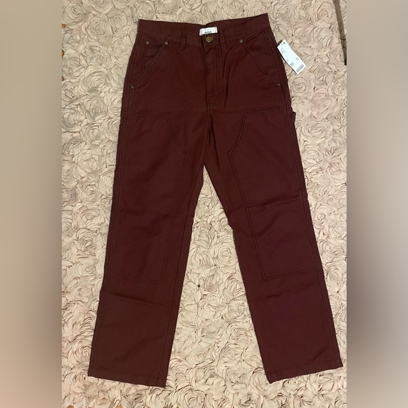 NWT Urban Outfitters BDG Maroon Chocolate Canvas Carpenter Pant Sz 29 - Picture 6 of 7